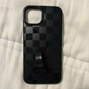 iPhone 14 Plus Black Checkered Loopy Case - Right Handed